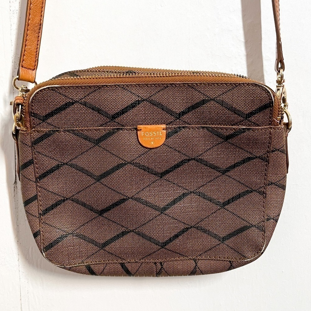 Fossil Crossbody Purse Brown Satchel Handbag